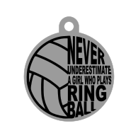 Never underestimate a girl who plays Ring Ball - keyring